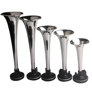 Bocina eléctrica de 12V para coche, cinco tubos, cromada plateada, de tono alto, para camión, autobús, vehículo - Product Image 1