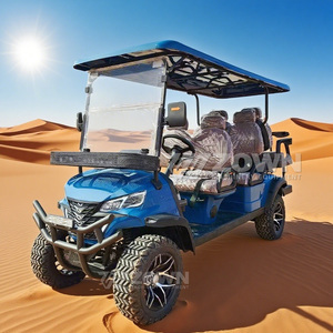 ZOWN Blue <b>6</b> Seater Offroad Electric Golf Cart With Front Bumper For Scenic Area Sightseeing - Product Image 3