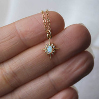 Sterling Zilveren Sieraden 925 Ketting Keira Ster Ketting Opaal Ketting
