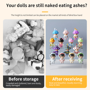 아크릴 보석 향수 저장 디스플레이 랙 투명 3 레이어 라이저 아크릴 피규어 장난감 사다리 디스플레이 랙 - Product Image 2