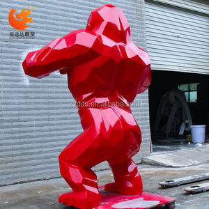 Offerta Speciale Statua Decorativa di Animale in Metallo e Resina Scultura di Gorilla in Fibra di Vetro per Decorazione Esterna - Product Image 2