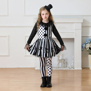 Costume d'Halloween pour enfants, costume de clown, robe de fête de cirque, robe de magicienne pour filles, spectacle de carnaval - Product Image 2
