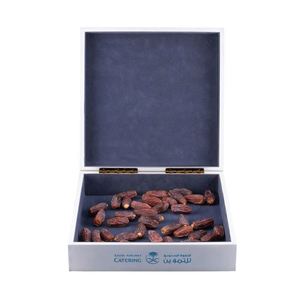 Boîte cadeau Ramadan Kareem en bois, rectangulaire, finition mate, blanche, découpée au laser, faite à la main, pour chocolats et dattes, saison Jeddah KSA - Product Image 4