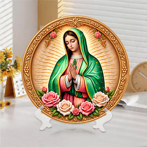 Plato Decorativo Religioso <span class=keywords><strong>de</strong></span> Resina con la <span class=keywords><strong>Virgen</strong></span> <span class=keywords><strong>de</strong></span> <span class=keywords><strong>Guadalupe</strong></span> y Rosas, con Base, para Decoración del Hogar o Iglesia, Venta al Por Mayor <span class=keywords><strong>de</strong></span> Fábrica - Product Image 1