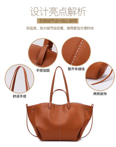 Bolsos de Hombro de Cuero PU de Gran Capacidad, Estilo Casual y Vintage para Mujer, Venta al Por Mayor - Product Image 3