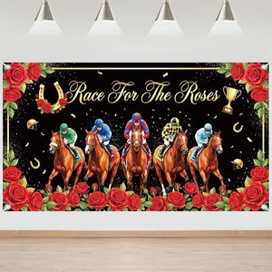Romart Kentucky Race for the Roses – Toile de fond photographique personnalisable pour <span class=keywords><strong>courses</strong></span> hippiques, décor de fête, bannière - Product Image 1