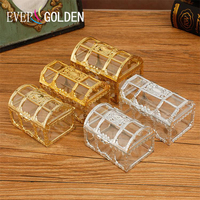 Europäische Hohl-Gold-Süßigkeiten-Schatztruhe in Form einer Schokoladenbox, goldene/silberne Kunststoff-Geschenkbox für chinesische Neujahrs- und Halloween-Feiertage