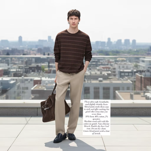 Pantalones Formales Ajustados para Hombre, Color Beige, Pantalones de Oficina, Logotipo Personalizado, Pantalones de Vestir para Hombre al por Mayor - Product Image 1