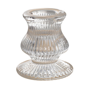 ชุดเชิงเทียนคริสตัลศิลปะลึกลับ 3 ชิ้น แก้วใส ตกแต่งบ้าน ของขวัญแต่งงาน - Product Image 5