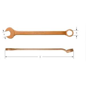 AMPCO - BA0010B Clé mixte, Cuivre au béryllium (pouces) CLÉS ANTI-ÉTINCELLES, CLÉS ET CLÉS À RÉGLAGE - Product Image 1