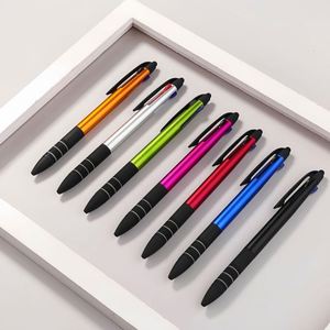 Custom Logo Multi-functional 3 <b>Colors</b> Capacitive Touchscreen <b>Pen</b> 1.0mm Plastic Multicolored Office & School Use Gift - Product Image 2