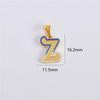Pendentif Personnalisé Fait Main DIY en Émail Dégradé avec Lettre Anglaise, Breloque Fine en Acier Inoxydable, Accessoires de Bijoux Tendance