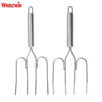 Fourchettes de levage pour dinde en acier inoxydable, robustes, pour le barbecue et la cuisson en extérieur