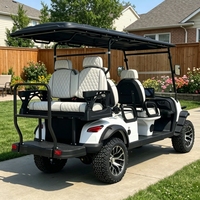 Carrito de Golf Eléctrico Personalizado de 6 Plazas con Batería de Litio, Homologado para Circular por la Calle, con Asientos Plegables para Turismo y Campos de Golf