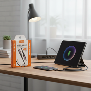 4FT 65W Transfert de données rapide Tressé Type-C à Type-C Câble de charge Noir Universel Téléphone portable et plus - Product Image 5