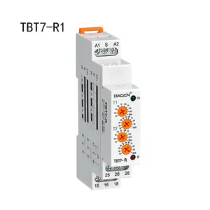 DAQCN relais fabricant en gros TBT7-R1 16A double minuterie din rail double relais temporisé