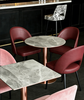 Chaise de luxe ronde en pierre frittée et velours, mobilier de siège pour hôtels, cafés et restaurants