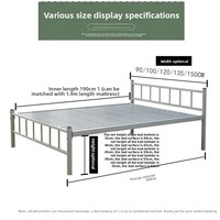 Cadre de lit simple en métal robuste avec tête de lit et support à lattes durable, aucun sommier tapissier requis, pour chambre à coucher, dortoir, appartement