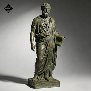 Estatua de Filósofo Romano de Bronce Fundido de Alta Calidad, Escultura Humana Clásica Europea Vintage para Estudio o Hogar de Lujo - Product Image 3