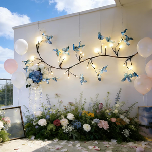 Lumière LED en rotin, forme flexible, papillon, fleur, Noël, intérieur, télécommande, pour décoration intérieure, ambiance romantique - Product Image 4