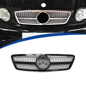 Grade para carro, alta qualidade, abs, todos os materiais pretos, grade dianteira, adequada para o estilo de diamante mercedes c classe w203