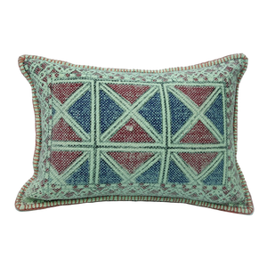 2024 nouvelle tendance coton Dhurrie main bloc imprimé délavé géométrique personnalisable décoratif taie d'oreiller décor à la maison - Product Image 6