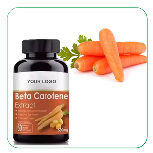 Ausreson Complément alimentaire halal à base de plantes bêta-carotène Supplément organique Vitamine a Capsules naturelles de bêta-carotène - Product Image 1