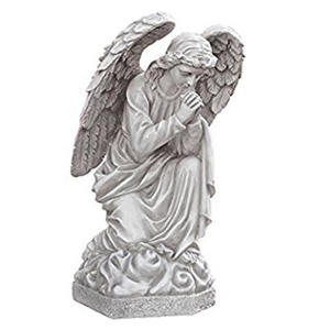 Estatua de Ángel de Mármol Blanco de Tamaño Real <span class=keywords><strong>con</strong></span> Alas para Decoración de Jardín Exterior en Venta - Product Image 5