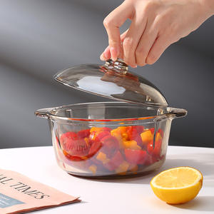 Cazuela <span class=keywords><strong>de</strong></span> vidrio, <span class=keywords><strong>olla</strong></span> <span class=keywords><strong>de</strong></span> vidrio con tapa, fideos instantáneos marrones gruesos, tazón <span class=keywords><strong>de</strong></span> sopa, tazón <span class=keywords><strong>de</strong></span> frutas y verduras - Product Image 5