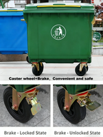 Poubelle extérieure debout de grande taille de 1100 litres avec roues, écologique, en HDPE, rectangulaire, avec couvercle roulant, couleur et logo personnalisables