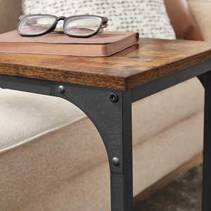 โต๊ะข้างเตียงโครงโลหะรูปตัว C ขนาดเล็ก โต๊ะกาแฟทันสมัยอเนกประสงค์ ประกอบง่าย โต๊ะวางแล็ปท็อปและขนม - Product Image 3