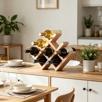 Porte-bouteilles de vin en bois personnalisé, sur pied, pour table, support de rangement solide pour bouteilles de vin, pour la maison, le bar, l'hôtel