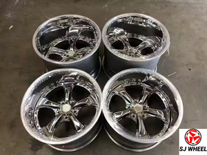 Jantes forgées en aluminium poli SJ Chrome <span class=keywords><strong>2</strong></span> pièces 17 18 19 20 pouces 5x112 5x114.3 5x120 Jantes de luxe personnalisées - Product Image 1