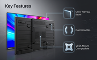 Tableau blanc interactif LCD tactile 4K de 55'', 65'', 86'', 98'', 110'' avec 40 points de contact, système d'exploitation Android/Windows, pour l'éducation et le bureau, couleur noire