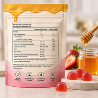 Gummies de soutien immunitaire au miel pour femmes, marque privée OEM, avec vitamines B12, B6 et zinc, pour un soutien antioxydant quotidien
