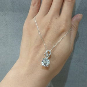 5ct Lab Diamond <b>Infinity</b> Pendant: 14K White <b>Gold</b> <b>Necklace</b> - Product Image 1