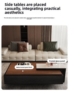 <span class=keywords><strong>Tavolino</strong></span> da Caffè in Legno Stile Antico con Spazio di Archiviazione per Arredamento Soggiorno, Nuovo Design Lussuoso e Leggero - Product Image 5
