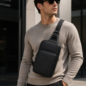 GORFIA Nouvelle Sacoche de Ceinture en Cuir PU Gaufré pour Homme, Conception Personnalisée OEM, Sacs Bandoulière avec Sangle Réglable pour Voyage et Entraînement - Product Image 6