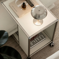 Table d'appoint mobile pour canapé, table basse, table de chevet en acier inoxydable, meuble de rangement pour salon, chambre à coucher, bureau à domicile
