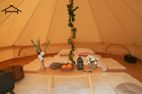 Tente cloche de glamping 5M Dia à double porte et parois, 6m avec toile 100% coton