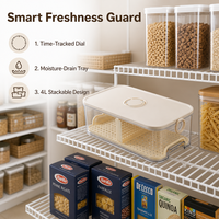 Boîte de rangement rectangulaire pour réfrigérateur en plastique alimentaire, grande capacité, hermétique, avec couvercle, pour la cuisine.