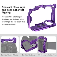 Stabilisateur de cage de caméra en alliage d'aluminium PULUZ Aviation prix usine avec poignée supérieure et poignée latérale en bois pour Sony A7R5 / A7M4