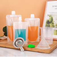 Pochette Boisson Transparente Personnalisée Mate Avec Bec Verseur, Pochette Doypack en Plastique Avec Suceur