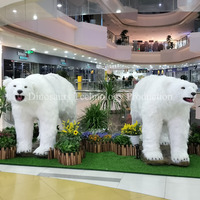 Modèles d'ours polaires animatroniques artisanaux pour décorations de centres commerciaux, expositions d'animaux arctiques robotisés d'intérieur à vendre