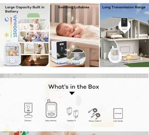 PIX-LINK Nouveau <span class=keywords><strong>Babyphone</strong></span> avec caméra et audio, moniteur vidéo pour bébé 2,8 pouces, transmission sécurisée <span class=keywords><strong>longue</strong></span> <span class=keywords><strong>portée</strong></span>, vision nocturne, caméra 720P - Product Image 6