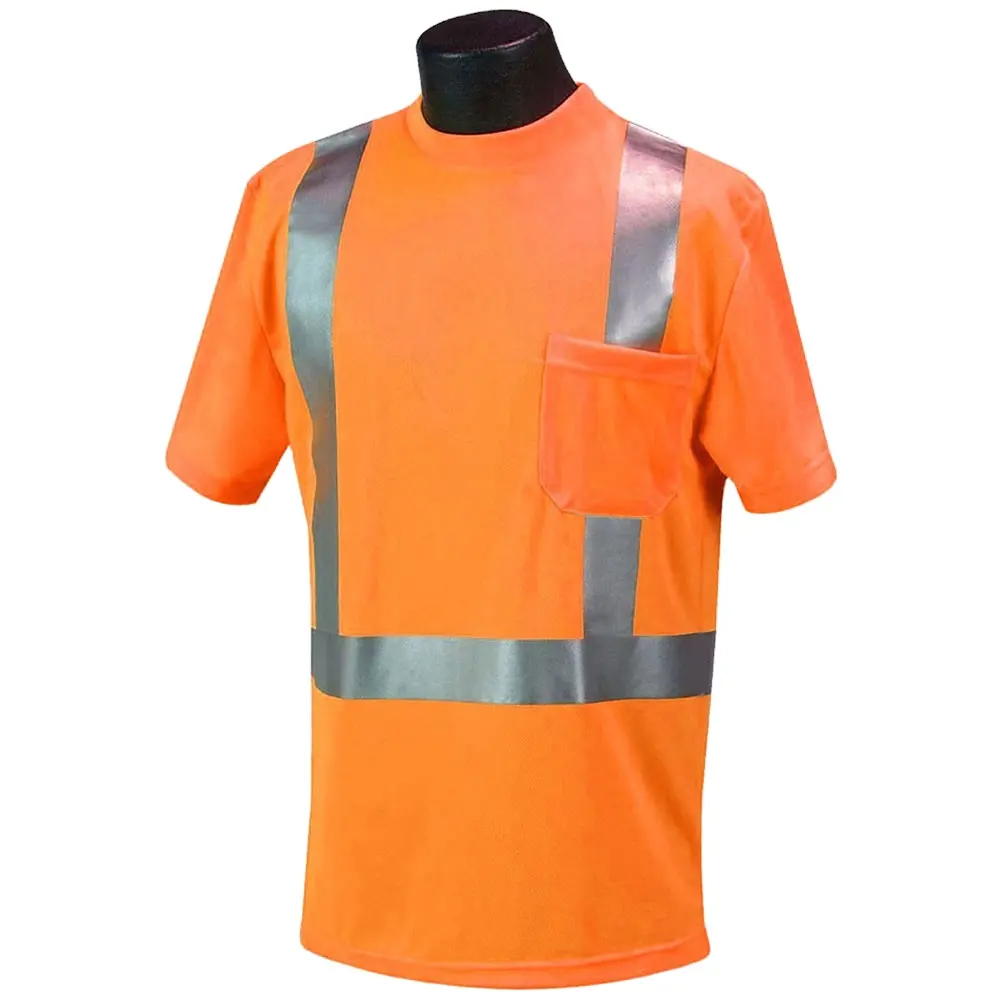 High quality fluorescent orange 3m reflective safety t shirt