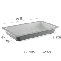 Vaisselle de restaurant commercial, conteneur de maintien au chaud pour buffet, plateau rectangulaire profond en mélamine blanc GN 1/1