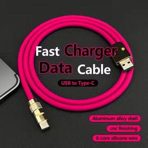 2025 Chubby Silicone Tipo C a Usb a Cable 100W Cargador rápido Cable de carga de teléfono Cable DE DATOS irrompible para <span class=keywords><strong>Huawei</strong></span> Android - Product Image 6