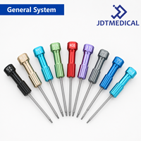 Kit Obeng Implan Gigi Universal Stainless Steel Manual Hex Driver Kompatibel dengan Abutment Prostetik Osstem Dentium Nobel