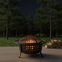 Brasero portable de haute qualité fabriqué en usine, avec revêtement en poudre, barbecue avec fourche à feu pour se réchauffer